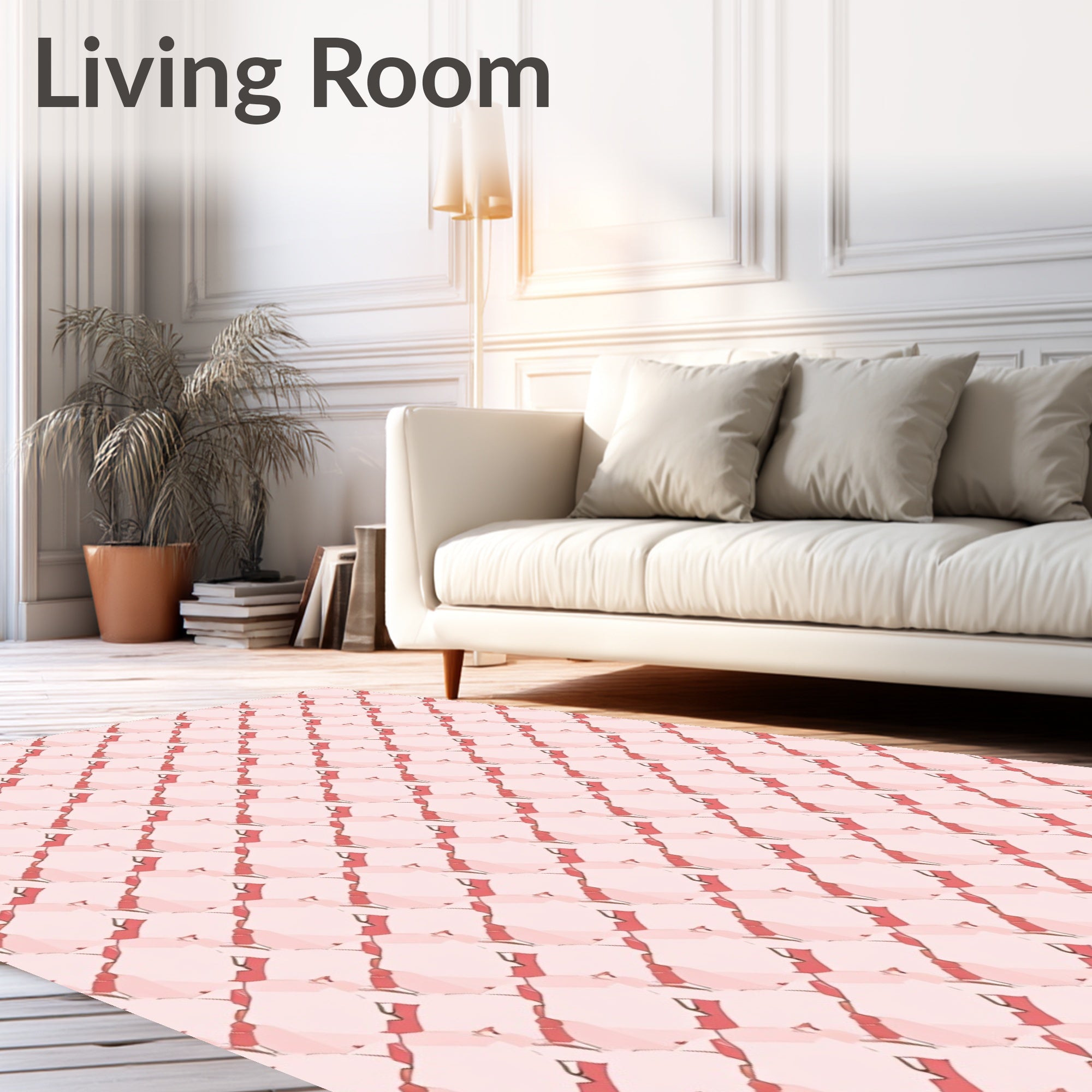 Soft Pink Gemstone Pattern Rug