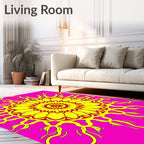 Vibrant Sunburst Mandala Rug