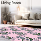 Ornate Floral Swirl Pattern Design Rug