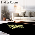 Elegant Yellow Christmas Tree Silhouette Rug