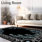 Ornate Floral Frame Design Rug
