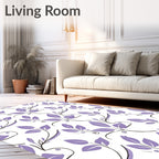 Purple Floral Vine Delicate Pattern Rug