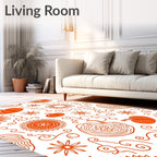 Orange Pumpkin Sunburst Swirl Delight Rug