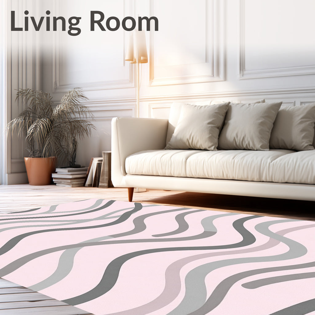 Modern Abstract Wave Pattern Rug