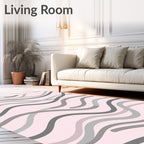 Modern Abstract Wave Pattern Rug
