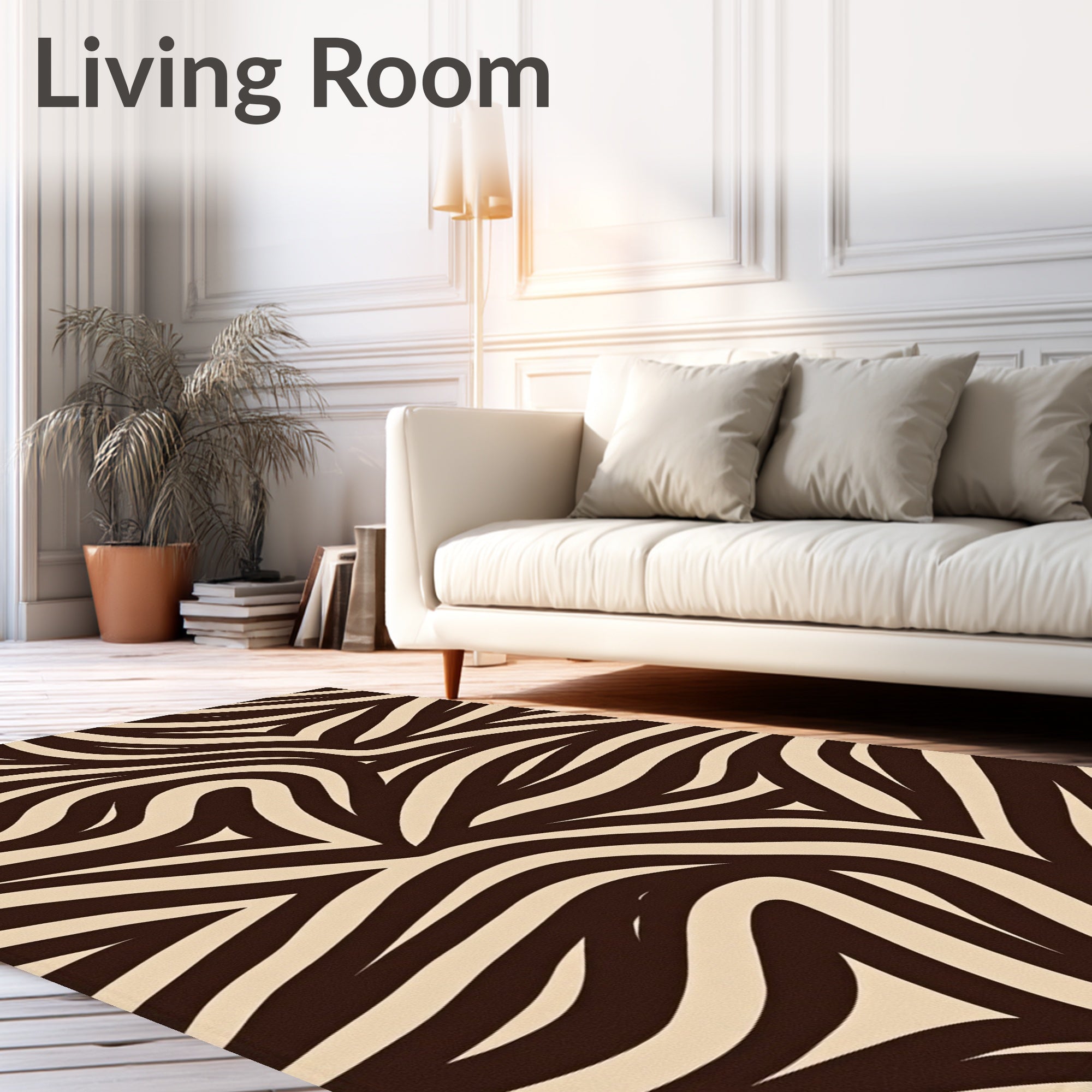 Jaguar Pattern Wavy Abstract Design Rug