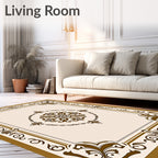 Ornate Brown Medallion Classic Decorative Rug