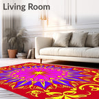Vibrant Mandala Floral Star Design Rug