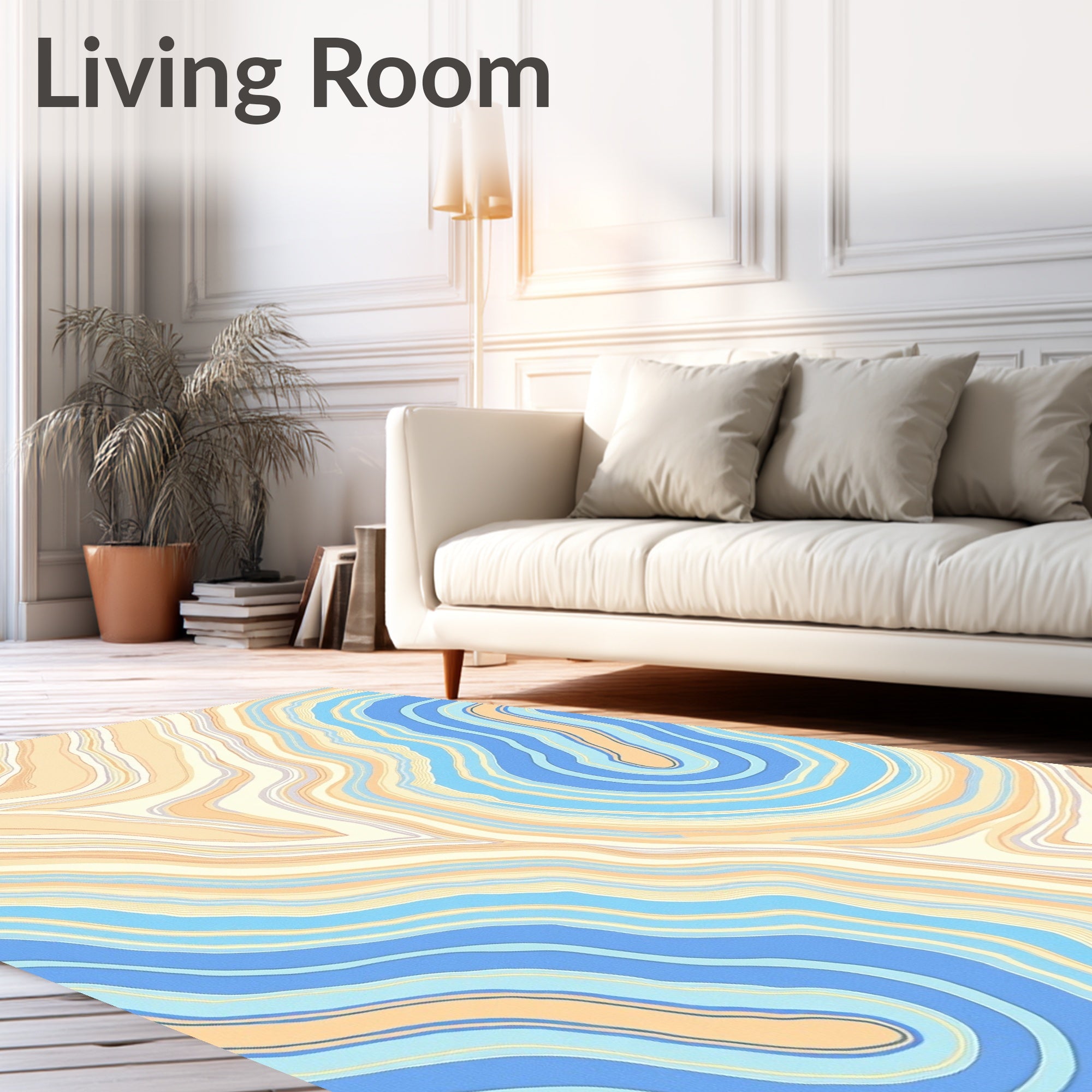 Abstract Swirling Earth Tones Rug