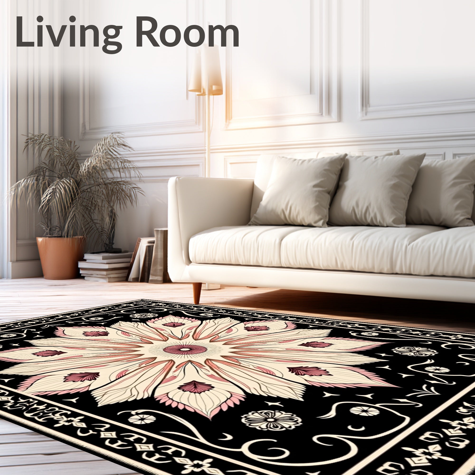 Elegant Floral Mandala Design Rug