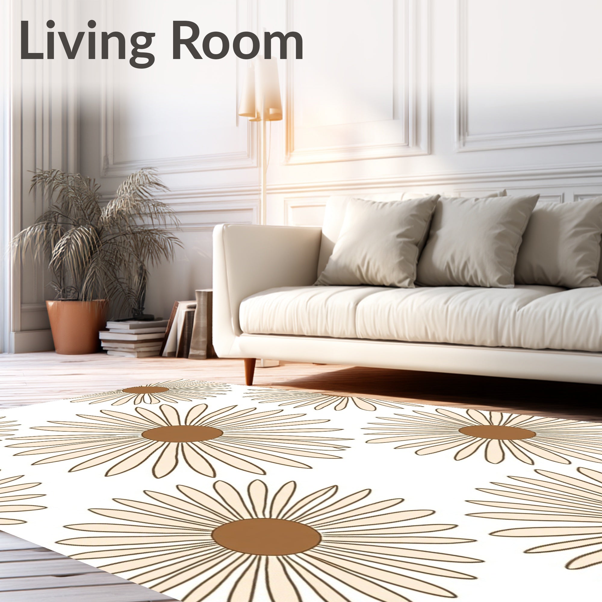 Retro Daisy Pattern Rug