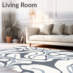 Gray Blue And White Organic Flow Rug