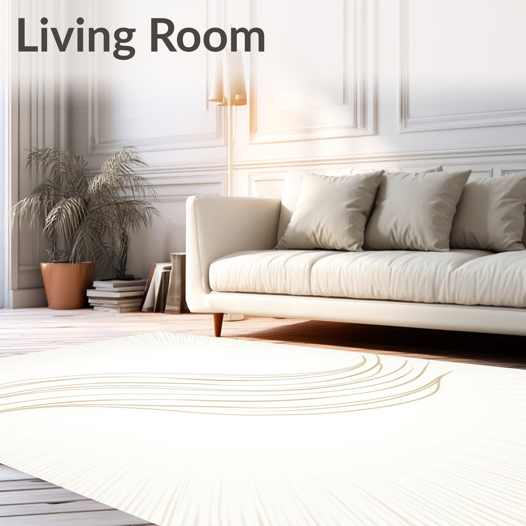 Minimalist Wavy Streaks Rug