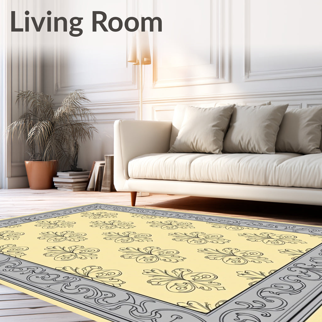 Ornate Scrollwork Pattern Decorative Accent Rug