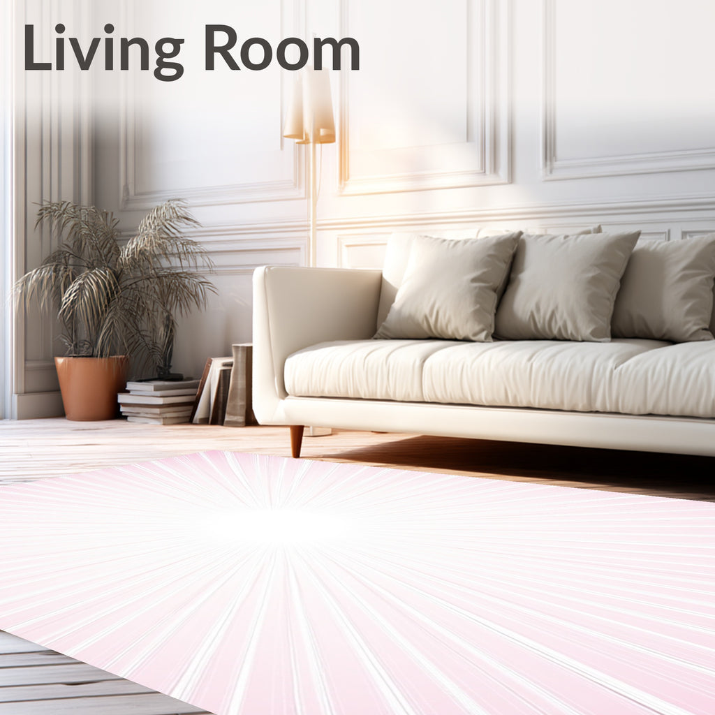 Radiant Lines Light Pink Burst Rug