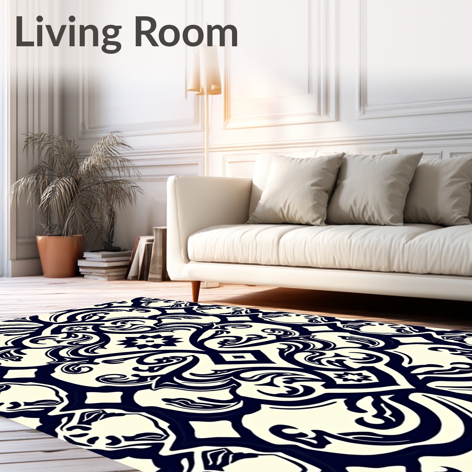Classic Floral Damask Pattern Rug