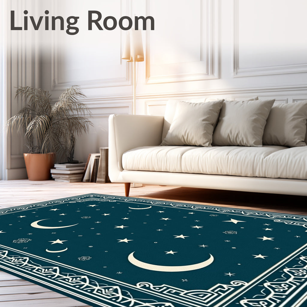 Celestial Moon And Star Design Rug