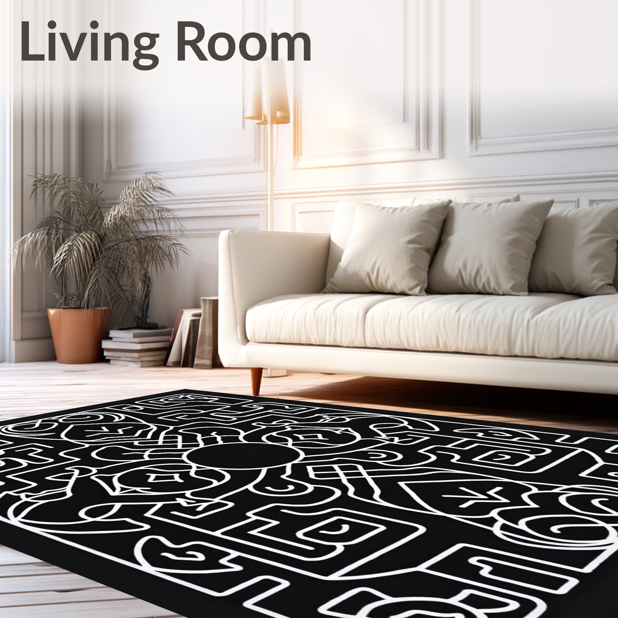 Bold Abstract Linear Art Rug