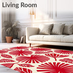 Bold Tropical Leaf Pattern Rug