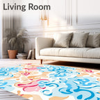 Abstract Swirls In Cool Ocean Hues Rug