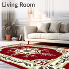 Intricate Floral Bordered Medallion Rug