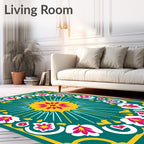 Floral burst and petal pattern Rug