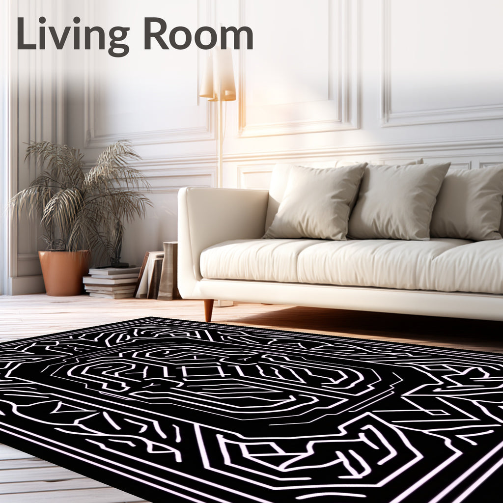 Abstract Linear Geometric Pattern Rug
