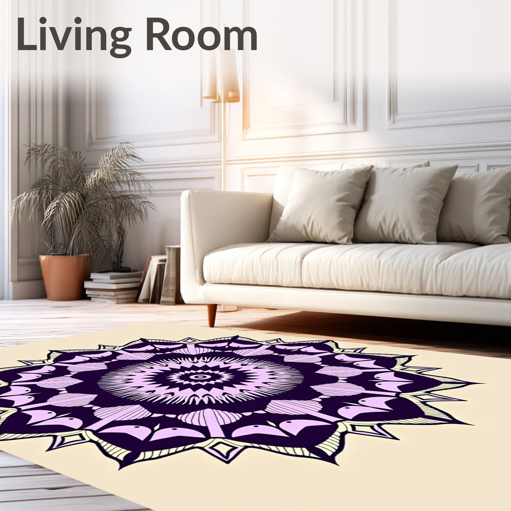 Intricate Mandala Floral Pattern Rug