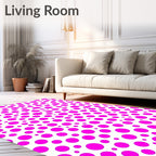 Bold Pink Polka Dot Pattern Rug