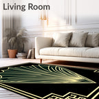 Art Deco Fan Patterned Design Rug