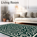Abstract Swirls With Decorative Face Design Rug