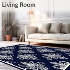 Classic Damask Floral Pattern Rug