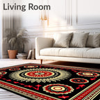 Bold Floral Sunburst Kaleidoscope Rug