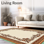 Ornate Floral Border Design Rug