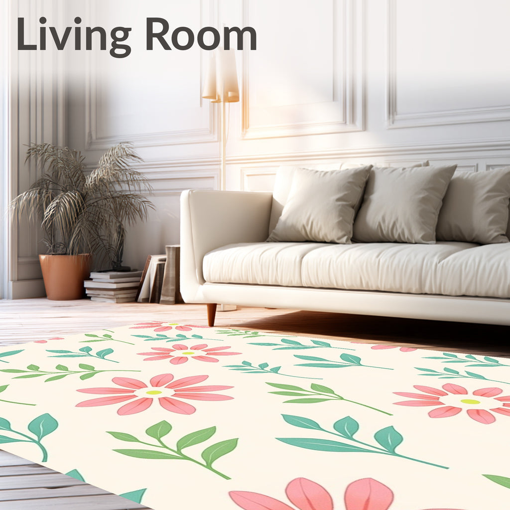 Sweet Floral Vines Pattern Rug
