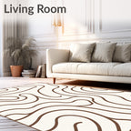 Organic Swirls Brown Cream Rug