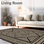 Intricate Geometric Maze Garden Pattern Rug