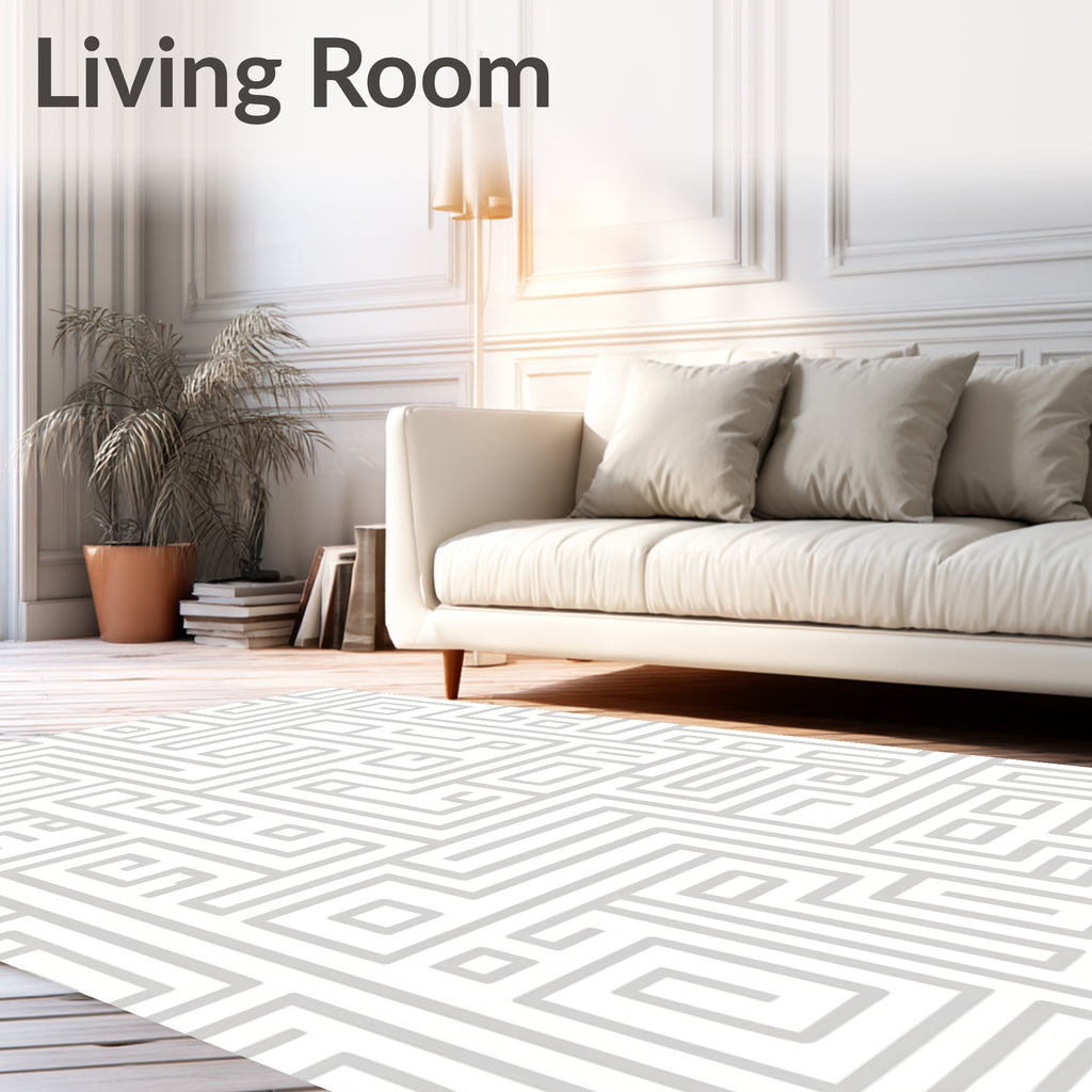 Abstract Geometric Maze Pattern Rug