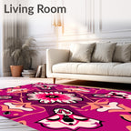 Vibrant Floral Medallion Pattern Rug