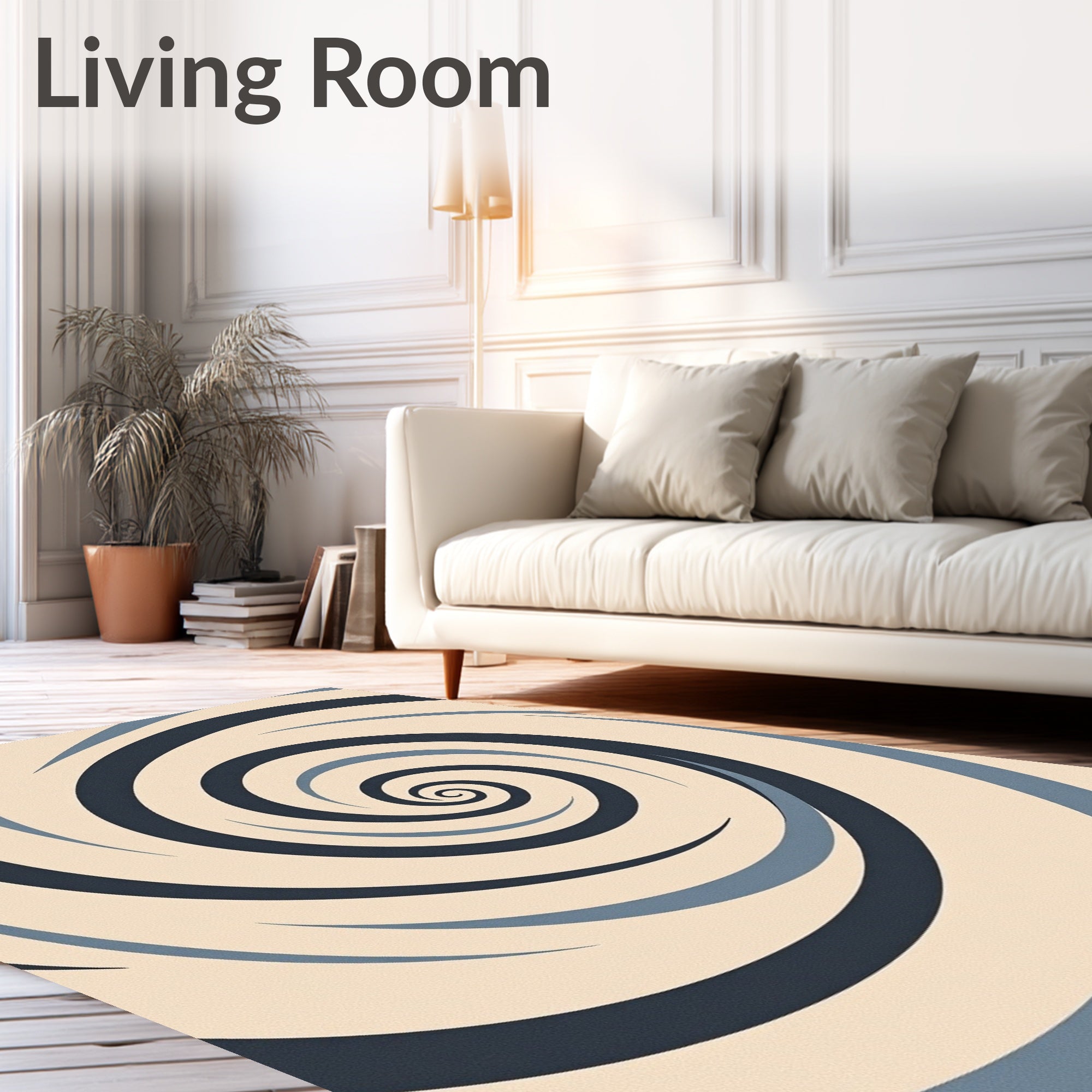 Abstract Swirl Pattern Design Rug