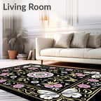 Vintage floral and butterfly patterned Rug