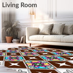 Colorful Diamond Star Pattern Rug