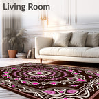 Vibrant Floral Mandala Inspired Design Rug