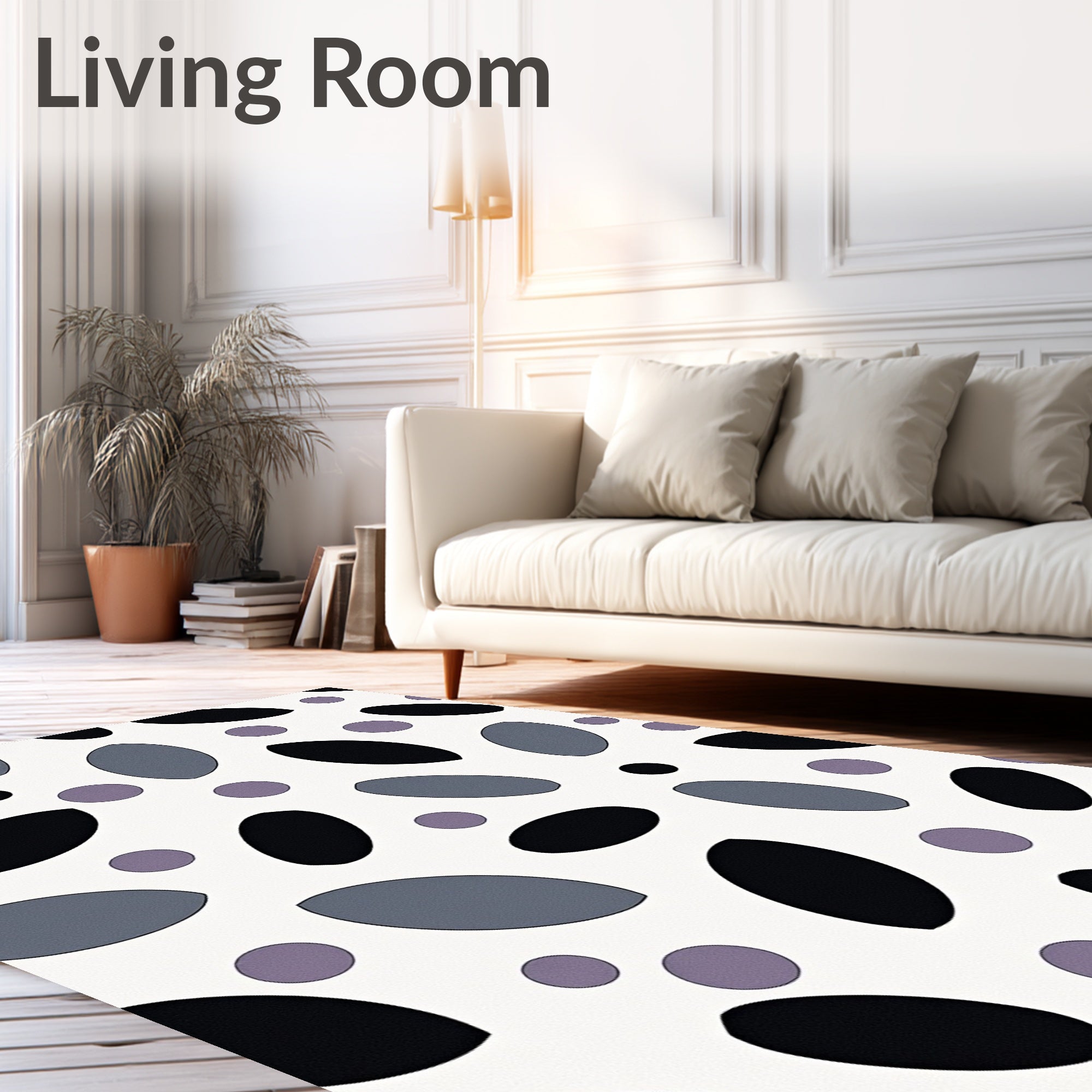 Abstract Oval Circle Pattern Rug