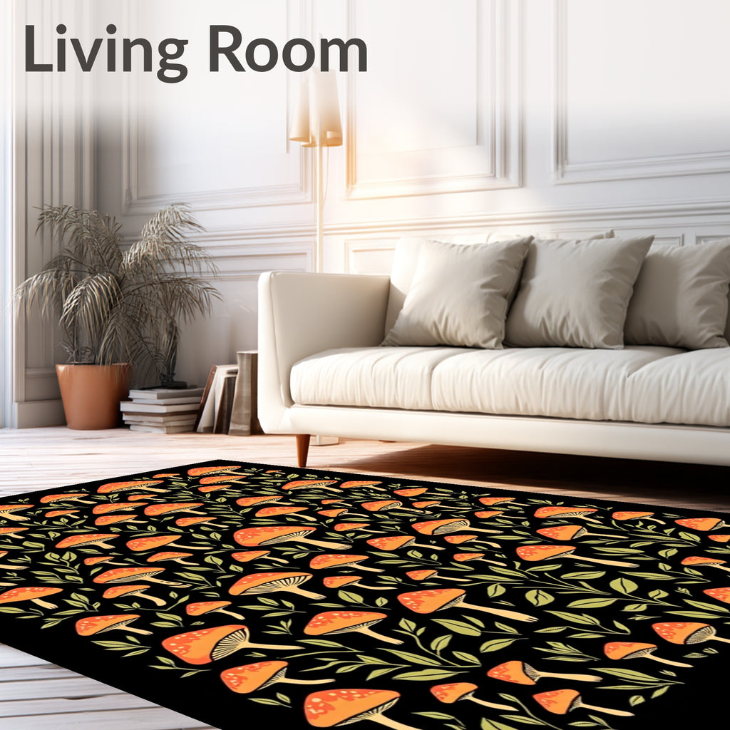 Mushroom Woodland Pattern Rug