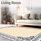 Classic Swirling Patterned Cream Rug