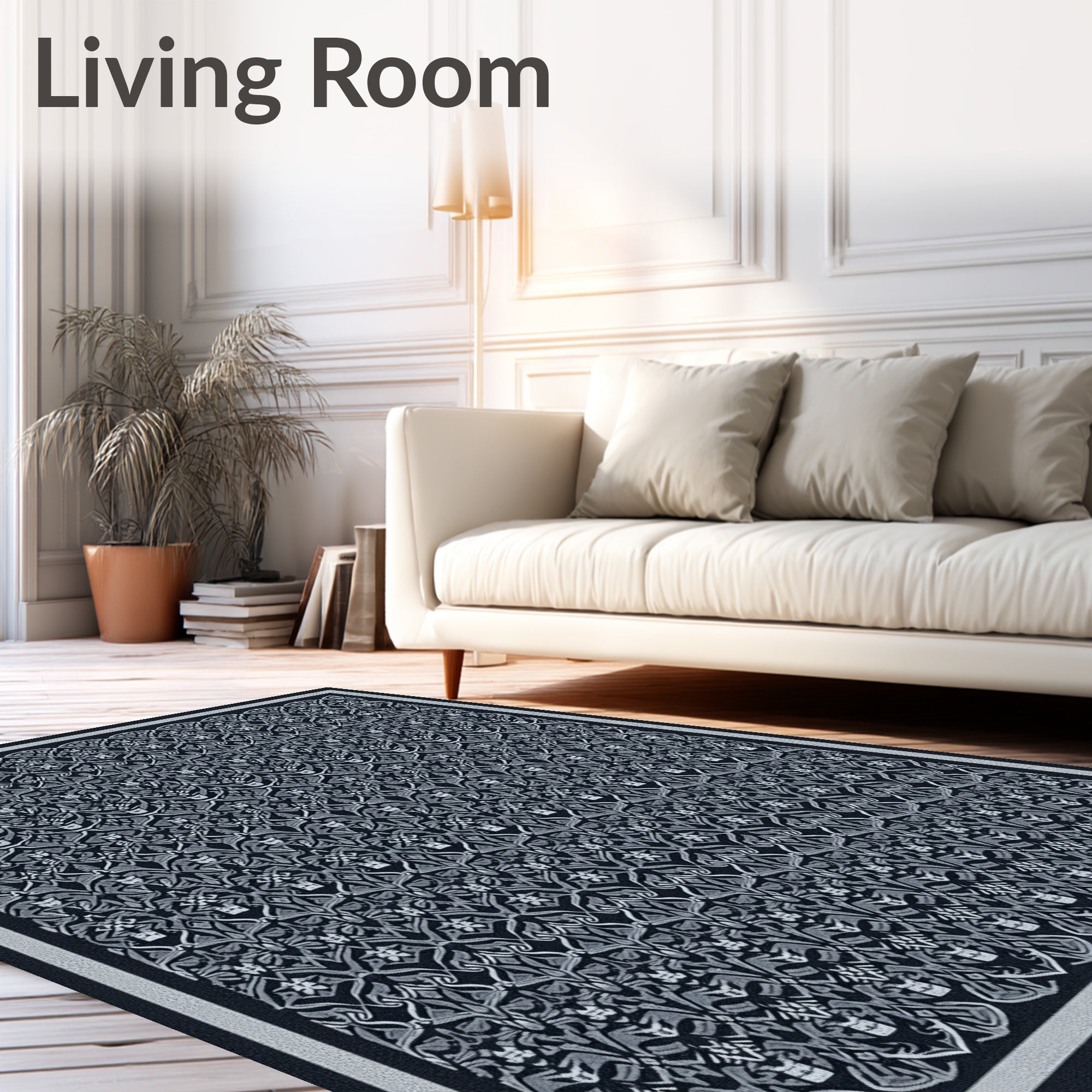 Intricate Archway Patterned Dark Rug