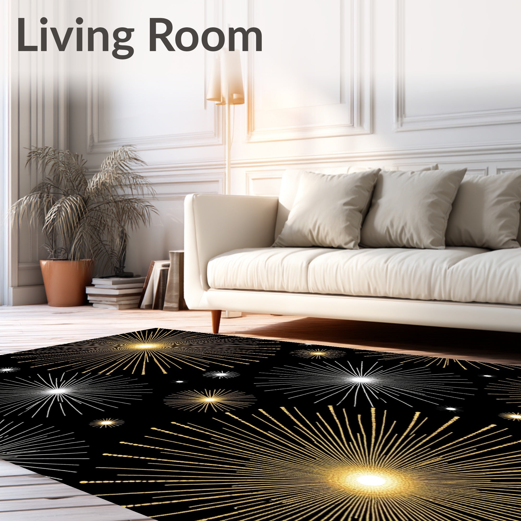 Radiant Starburst Geometric Pattern Rug