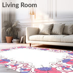Pink And Purple Floral Swirl Rug