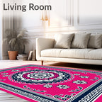 Vibrant Mandala Flower Patterned Rug